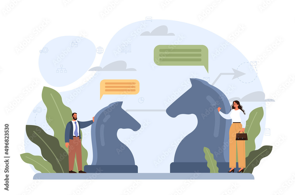 Negotiation concept. Opposite opinions, directions, interests and points Negotiation concept. Opposite opinions, directions, interests and points