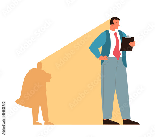 Uniqueness and individuality concept. Character standing out