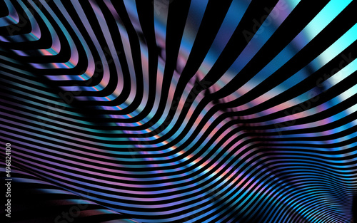 3d background render of abstract art curved three dimensional geometric lines