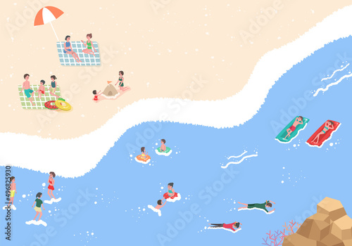 Wallpaper Mural 海水浴場のイラスト Torontodigital.ca