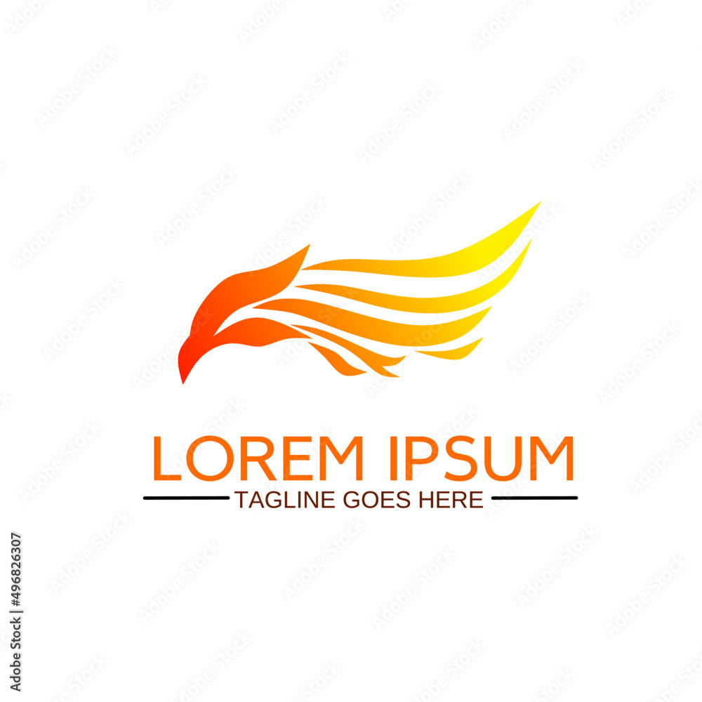 Illustration vector graphic of template, logo abstract shape head Phoenix