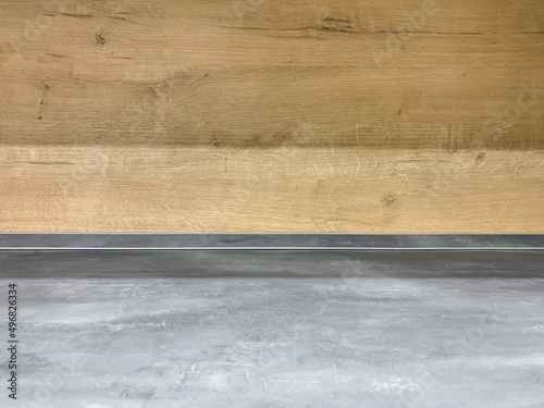 Empty shelves in the closet close-up