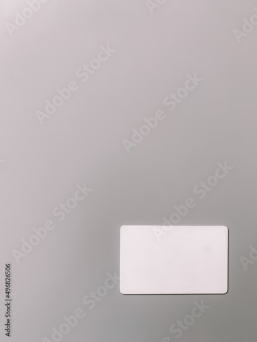 An empty white card on a gray background