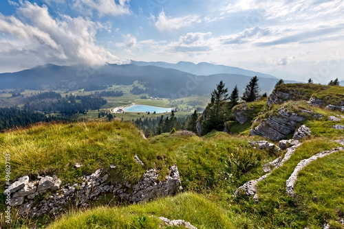 Austro-Hungarian trenches of the Great War at Mount Pioverna. Folgaria, Trentino, Italy.