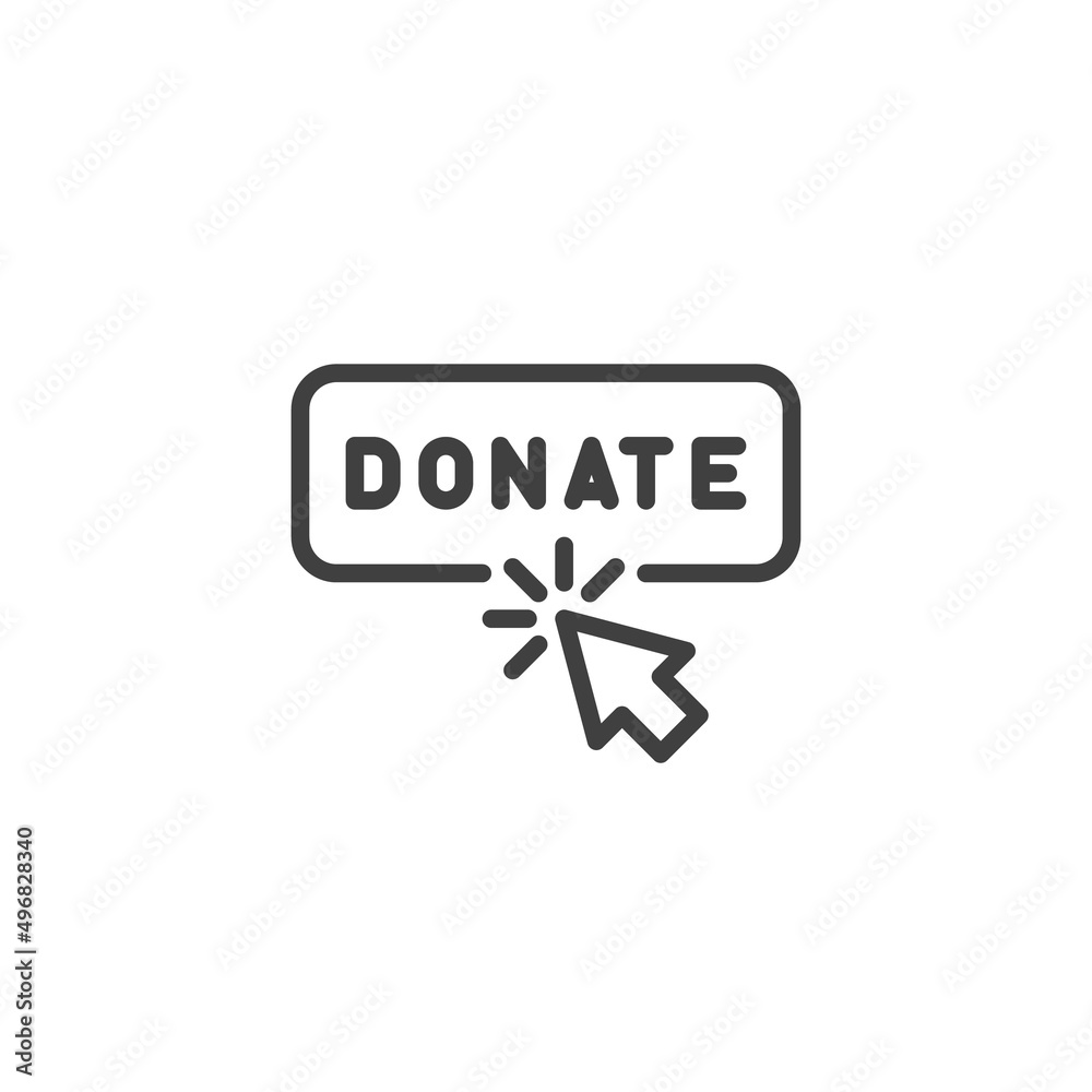 Obraz premium Donate button click line icon