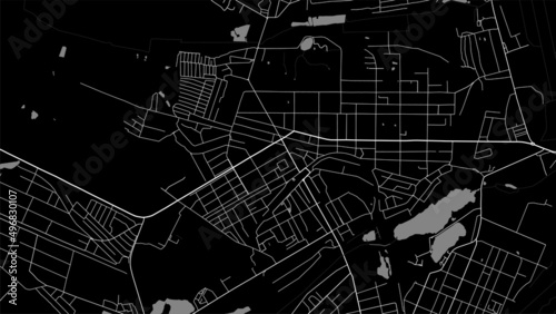 Vector map of Bucha city. Urban grayscale poster. Road map with metropolitan city area view.