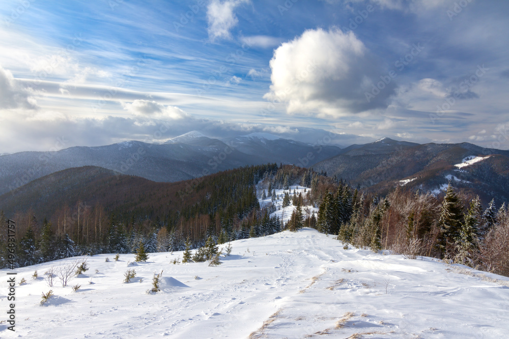 View of Gorgany from mount Yahidna, Caprathians