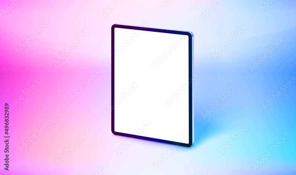 Modern tablet computer with blank screen. 3d vector mockup Modern tablet computer with blank screen. 3d vector mockup