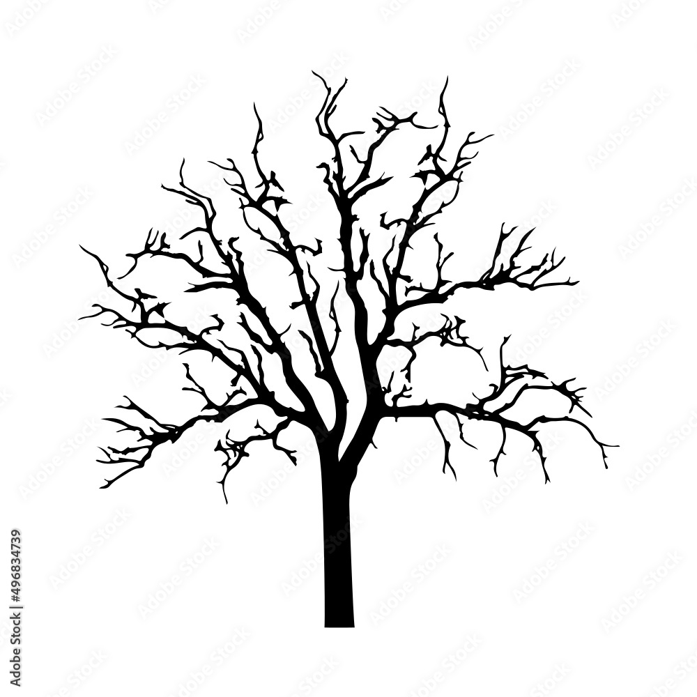 Black Solid icon for Dead tree on a white background
