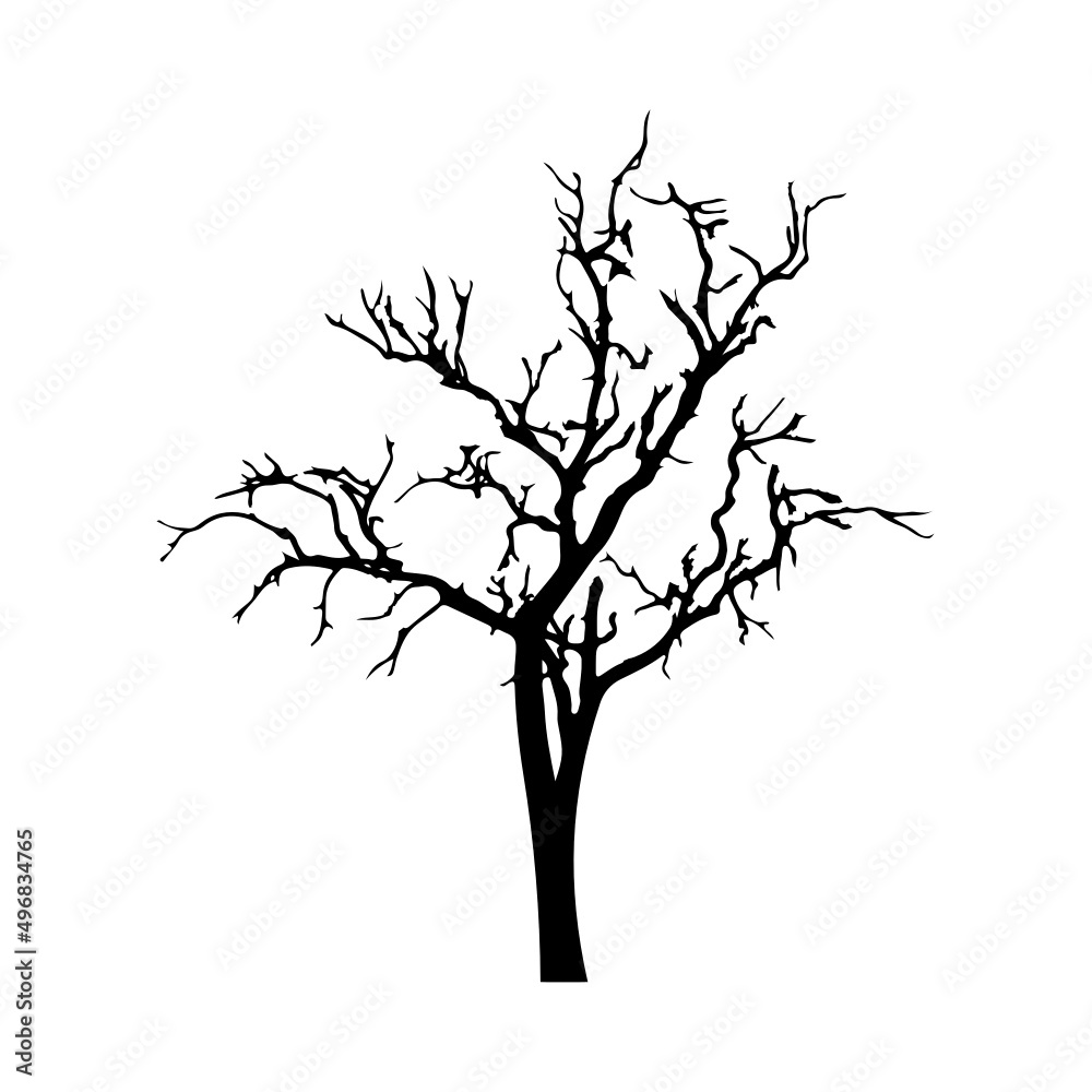Obraz premium Black Solid icon for Dry tree isolated