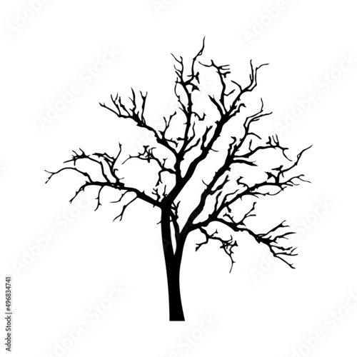 Black Solid icon for Dead tree isolated on a white background