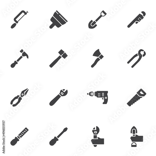 Work tools vector icons set