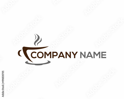 Coffee Cup logo design template. Creative Minimal Monogram Symbol.