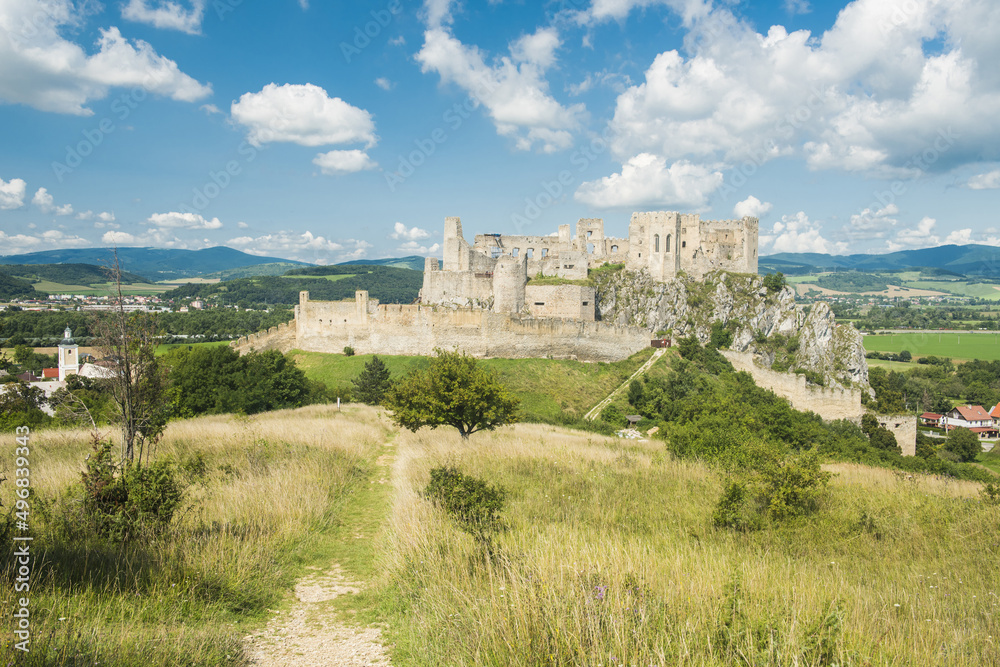 Beckov castle in Slovakia near Trencin town