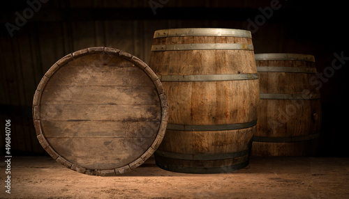 background of barrel and worn old table of wood