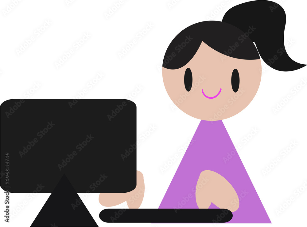 パソコンを操作する女性