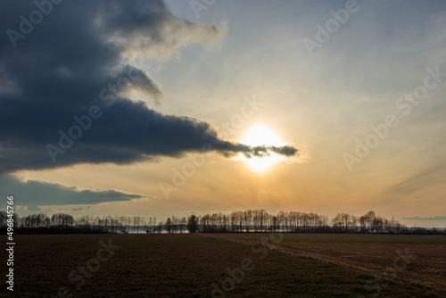 Fototapeta Naklejka Na Ścianę i Meble -  sunset over the field in Kal