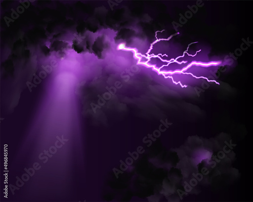 The Phenomenon. Neon lightning strike.