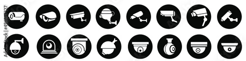 Modern CCTV icon vector set. Webcam illustration sign collection. observation symbol.