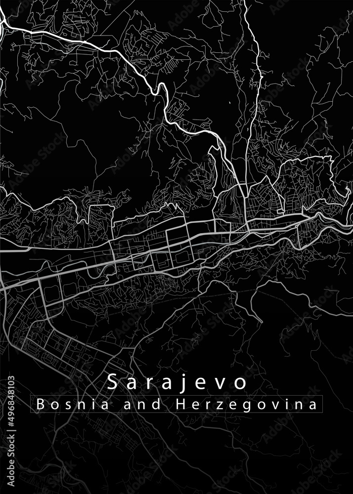 Sarajevo Bosnia and Herzegovina City Map