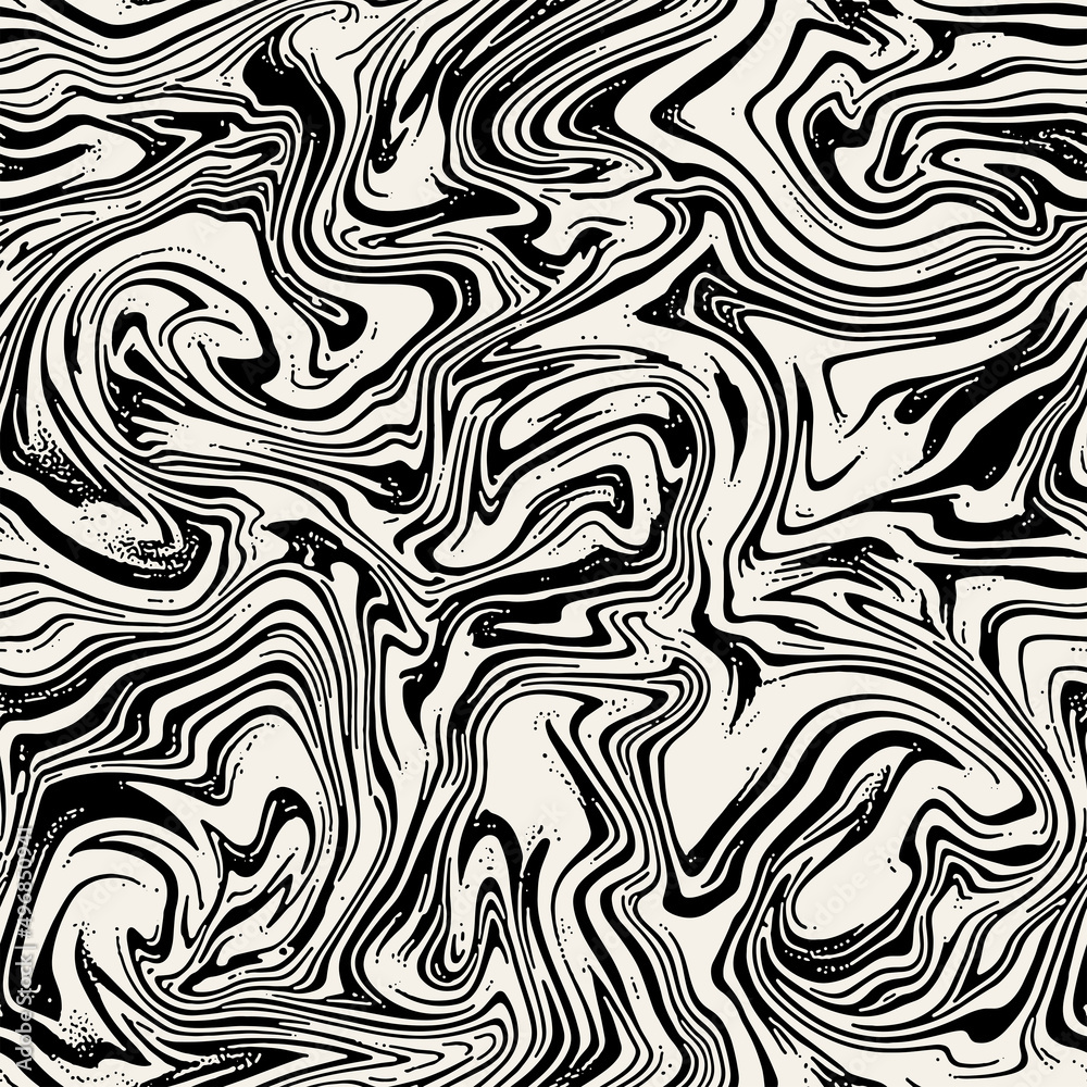 Vector seamless pattern. Abstract murble texture with monochrome fluid stains. Creative background with blots. Decorative design with marbling effect. Can be used as swatch for illustrator. Vector seamless pattern. Abstract murble texture with monochrome fluid stains. Creative background with blots. Decorative design with marbling effect. Can be used as swatch for illustrator.