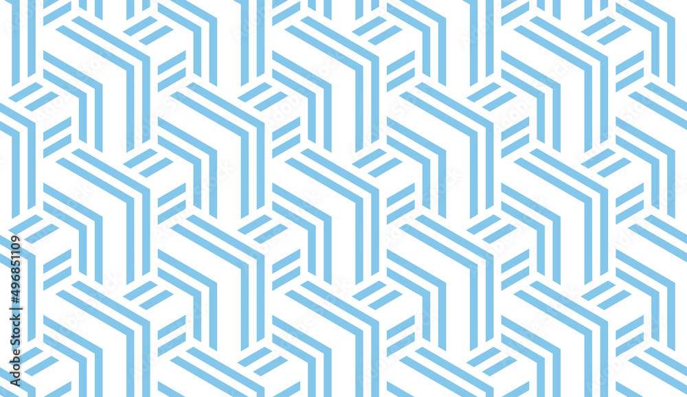Abstract geometric pattern with stripes, lines. Seamless vector background. White and blue ornament. Simple lattice graphic design Abstract geometric pattern with stripes, lines. Seamless vector background. White and blue ornament. Simple lattice graphic design