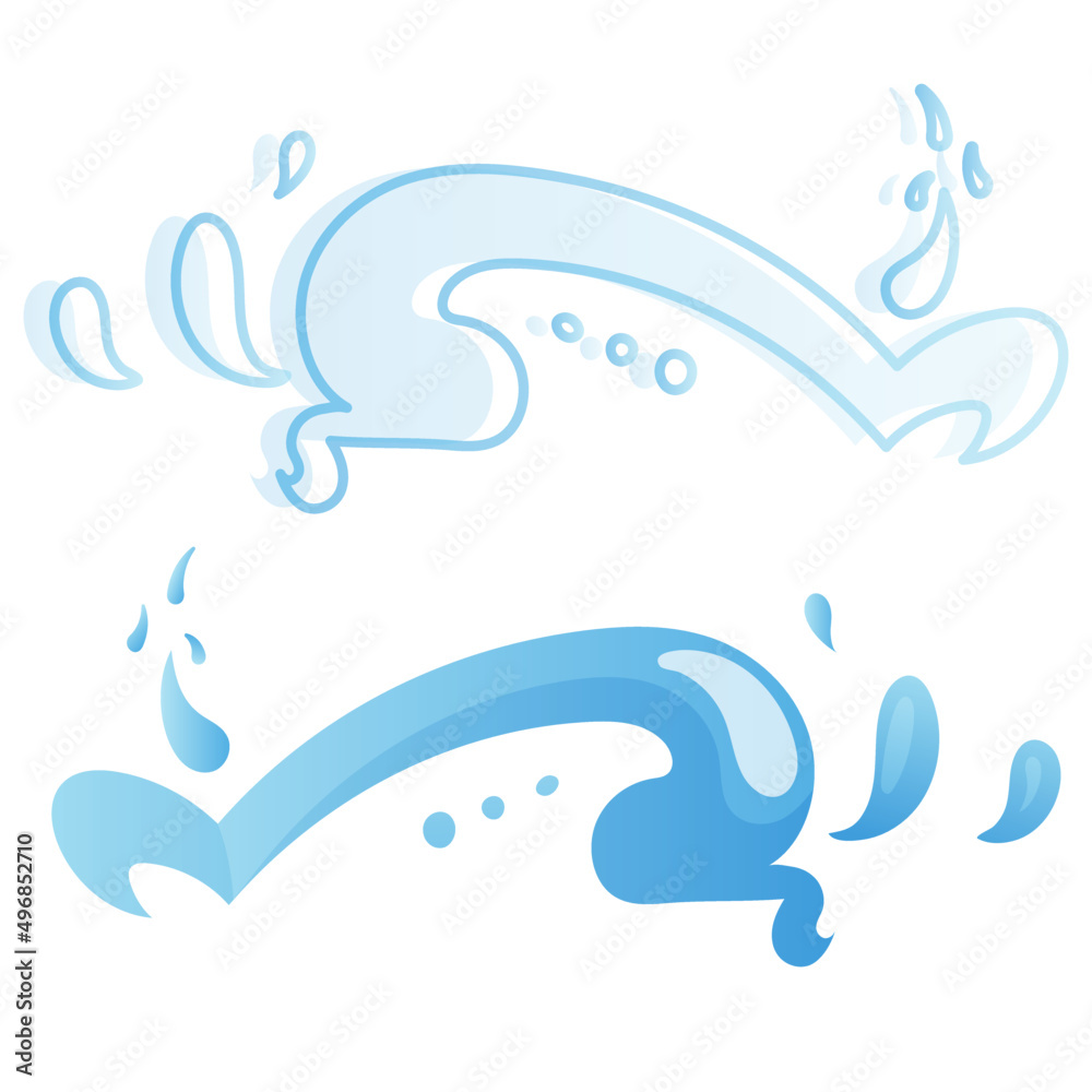 Water. Vector illustration. Spray, wave.