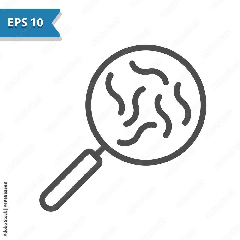 Bacteria Icon - Germ, Magnifier, Magnifying Glass, Research Bacteria Icon - Germ, Magnifier, Magnifying Glass, Research