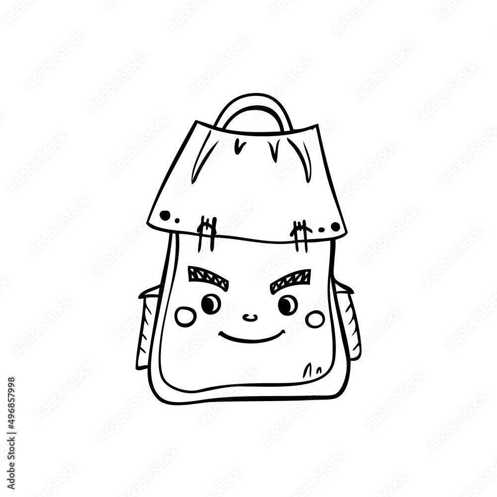 Sports hiking backpack. Vector illustration in doodle style Sports hiking backpack. Vector illustration in doodle style