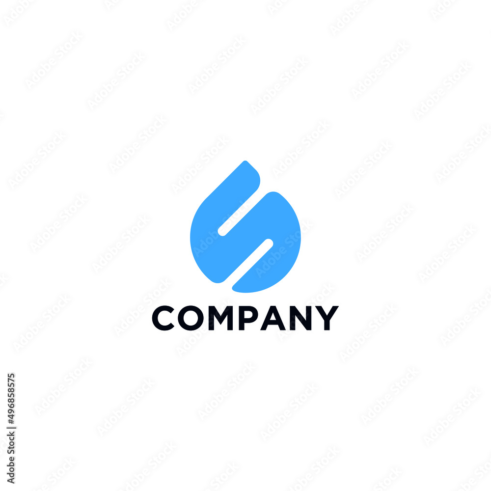 S logo with a modern and abstract water drop design concept S logo with a modern and abstract water drop design concept