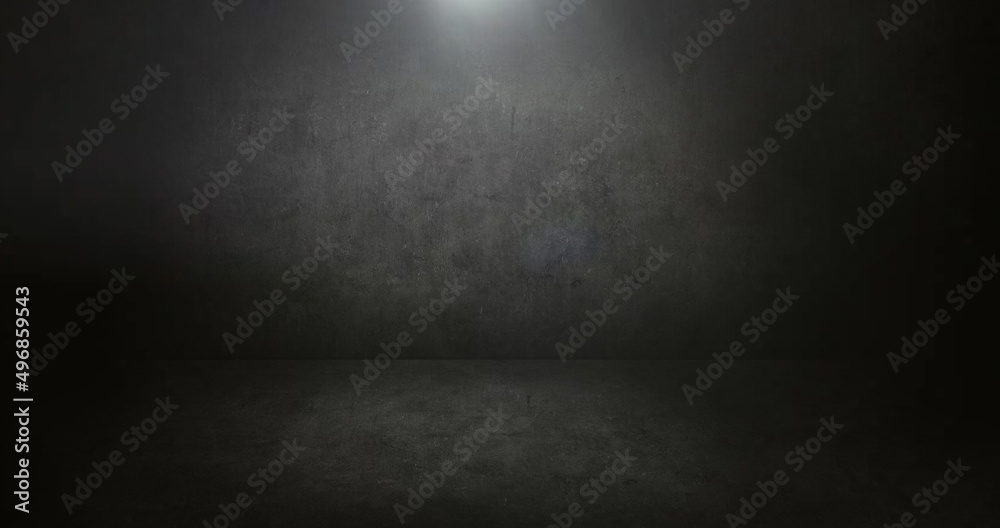 Dark room with light background.
