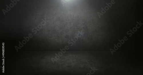 Dark room with light background. 