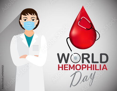 World Hemophilia day is observed every year on April 17, is an inherited bleeding disorder in which the blood does not clot properly and can lead to spontaneous bleeding. Vector illustration