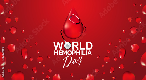 World Hemophilia day is observed every year on April 17, is an inherited bleeding disorder in which the blood does not clot properly and can lead to spontaneous bleeding. Vector illustration