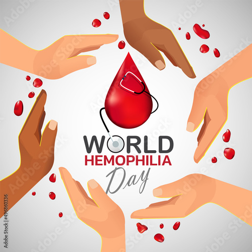 World Hemophilia day is observed every year on April 17, is an inherited bleeding disorder in which the blood does not clot properly and can lead to spontaneous bleeding. Vector illustration