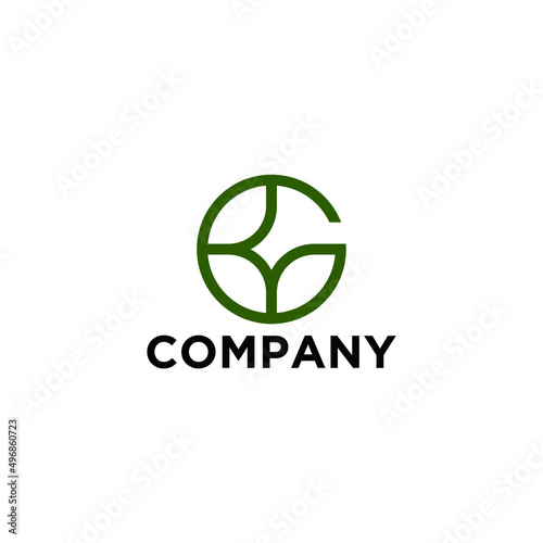 G logo with nature theme and abstract modern design for brand identity	