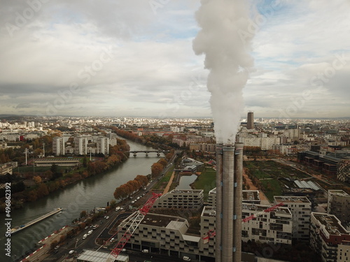 smoky chimney with factory © 인모 김