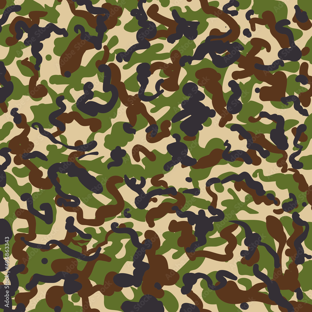 Fototapeta premium Vector illustration of a camouflage pattern