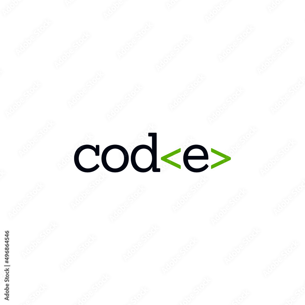 Code logo with logotype typography design vector
