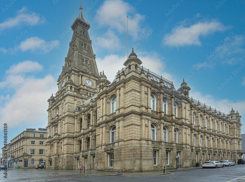 Halifax town hall in Calder Dale Yorkshire
