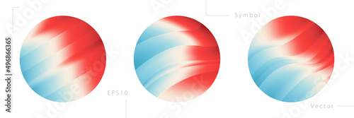 Set of Colorful Circle Graphic Elements on White Background. Abstract Vector Symbols.