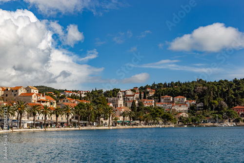 View to old town Cavtat in sunny day. Dalmatia, Croatia.