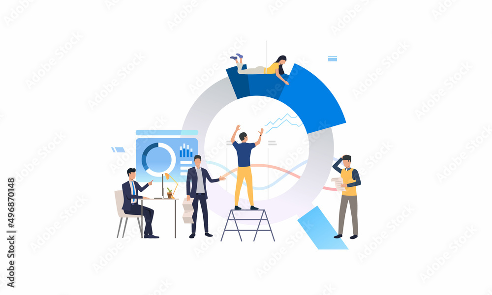 Team project management dashboard vector illustration file download Team project management dashboard vector illustration file download