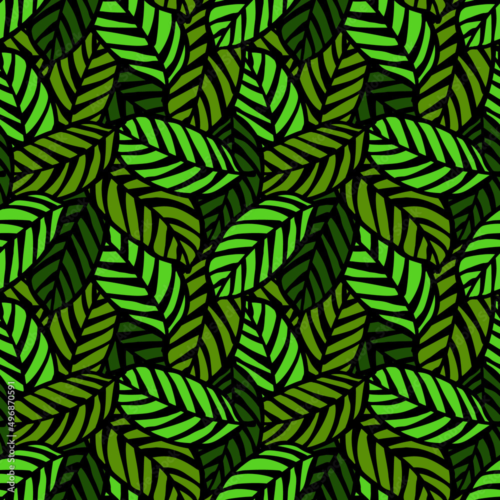 calathea plant foliage seamless pattern