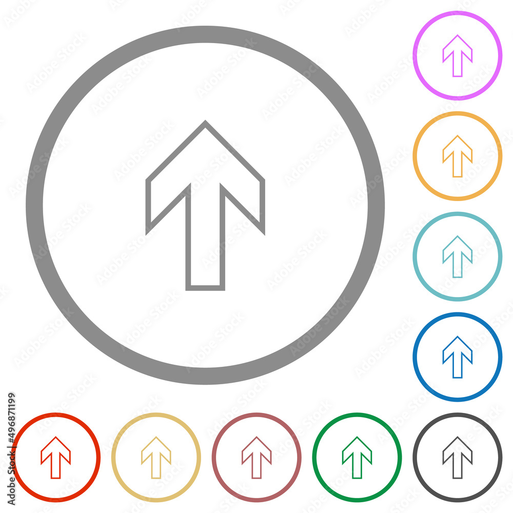 Up arrow outline flat icons with outlines Up arrow outline flat icons with outlines