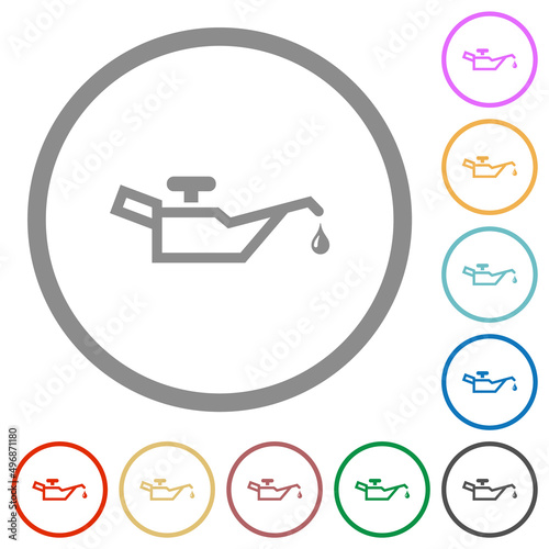 Oiler flat icons with outlines