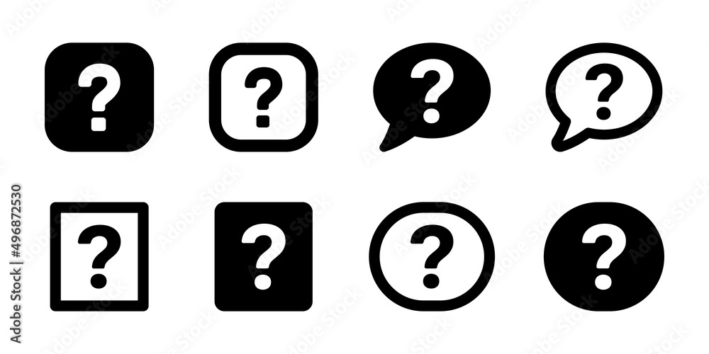 Question mark icon sign set on black and white design. Stock Vector ...