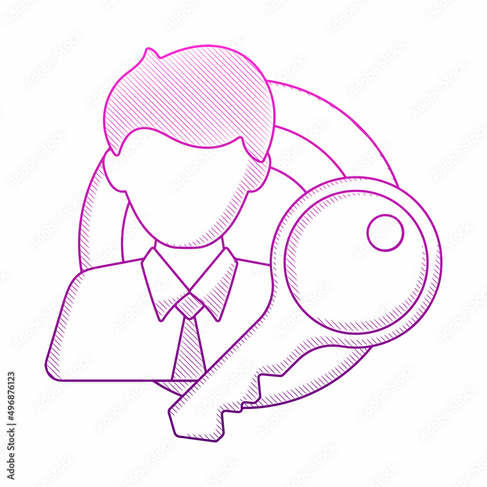 Key Employee concept with hand drawn outline doodle style Key Employee concept with hand drawn outline doodle style