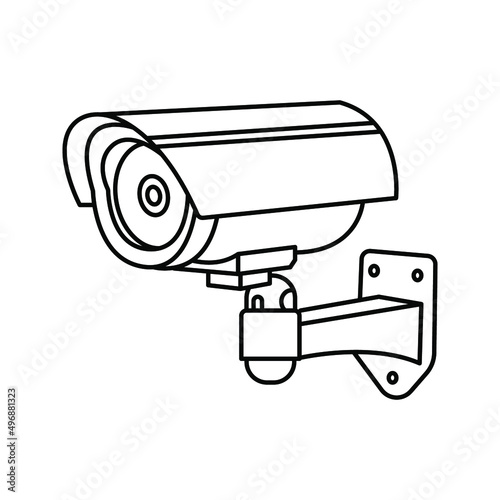 CCTV icon. Caution surveillance camera in operation sign. vector illustration