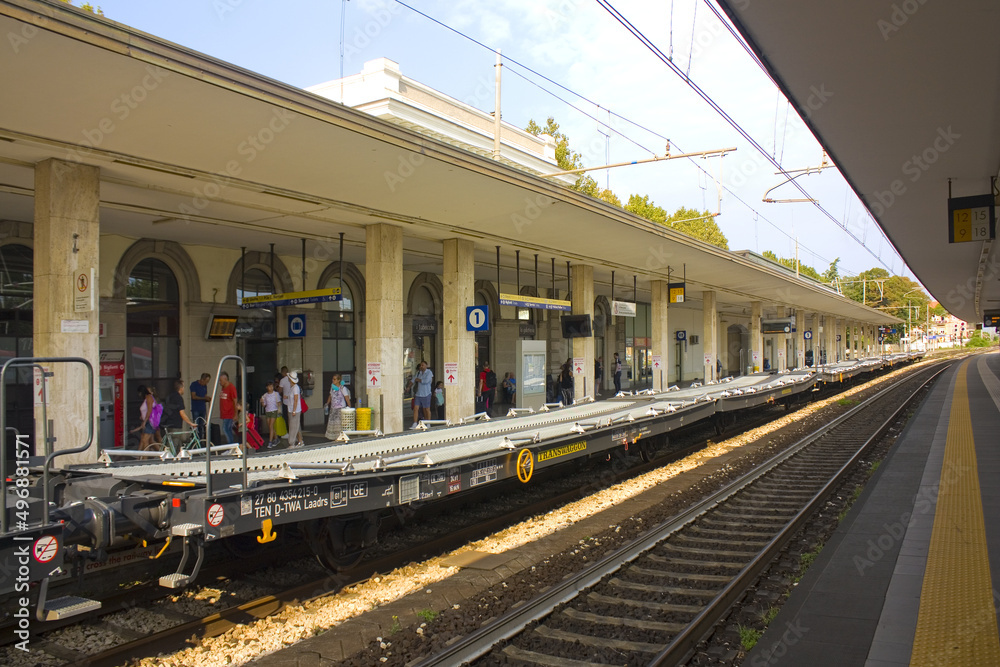 Train station platform in Rimini